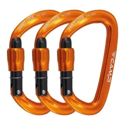 Camp mosquetón rosca Orbit naranja - pack 3