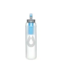 Botella reutilizable HydraPak UltraFlask+ transparente de 500 ml con filtro integrado para trail running, trekking y montaña 