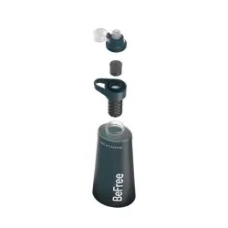 Filtro de agua Katadyn BeFree Filter AC 1.0L azul pizarra con SoftFlask Hydrapak y carbón activado reemplazable