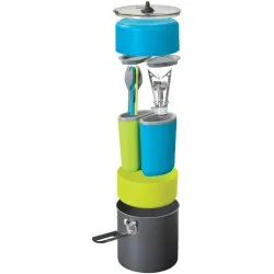MSR PocketRocket Stove Kit con hornillo, olla de 2 litros, boles, tazas aisladas y cubiertos para dos personas 
