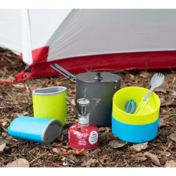 MSR PocketRocket Stove Kit con hornillo, olla de 2 litros, boles, tazas aisladas y cubiertos para dos personas 
