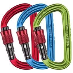 Ocun Falcon pack 3 mosquetones seguridad colores