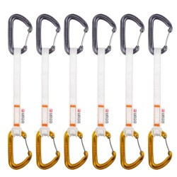 Pack 6 cintas exprés Ocún Hawk QD Wire Bio-Dyn-Ring 15 mm x 20 cm color naranja para alpinismo y escalada clásica