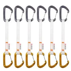 Pack 6 cintas exprés Ocún Hawk QD Wire Bio-Dyn-Ring 15 mm x 20 cm color naranja para alpinismo y escalada clásica