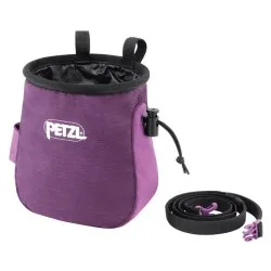 Bolsa para magnesio Petzl SAKA color violeta para escalada