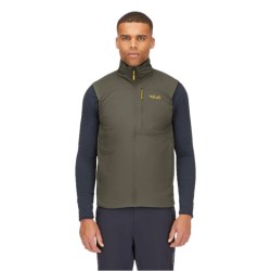 Chaleco Rab Xenair Insulated Vest hombre con aislamiento PrimaLoft Gold Active y tejido Pertex Quantum Air para montaña 