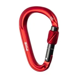 Mosquetón Fixe Duc Screw HMS con cierre de rosca, gran apertura de 26 mm y sistema Keylock para aseguramiento y reuniones