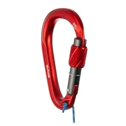 Mosquetón Fixe Duc Screw HMS con cierre de rosca, gran apertura de 26 mm y sistema Keylock para aseguramiento y reuniones