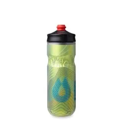 Botella aislante Polar Surge amarilla para ciclismo y MTB con válvula Surge antigoteo