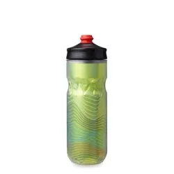Botella aislante Polar Surge amarilla para ciclismo y MTB con válvula Surge antigoteo
