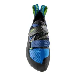 Pies de gato La Sportiva Katana Velcro electric blue lime punch con P3 System y suela Vibram XS Edge