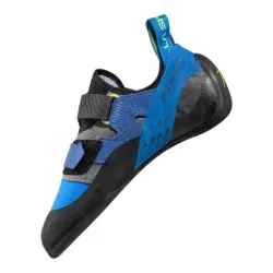 Pies de gato La Sportiva Katana Velcro electric blue lime punch con P3 System y suela Vibram XS Edge
