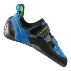 Pies de gato La Sportiva Katana Velcro electric blue lime punch con P3 System y suela Vibram XS Edge