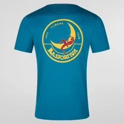La Sportiva camiseta hombre Climbing on the Moon - turchese/giallo