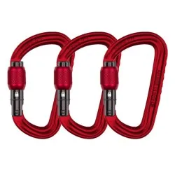 Ocun Falcon mosquetón rosca pack 3 - rojo