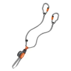 Disipador Petzl SCORPIO VERTIGO SW para vía ferrata con mosquetones VERTIGO WIRE-LOCK y eslabón giratorio 