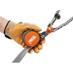 Disipador Petzl SCORPIO VERTIGO SW para vía ferrata con mosquetones VERTIGO WIRE-LOCK y eslabón giratorio 