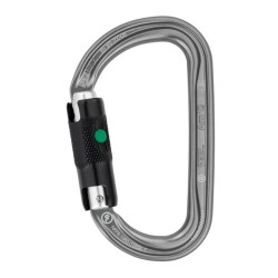 Mosquetón Petzl Am’D BALL-LOCK de aluminio con bloqueo automático de triple acción y forma en D