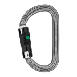 Mosquetón Petzl Am’D BALL-LOCK de aluminio con bloqueo automático de triple acción y forma en D